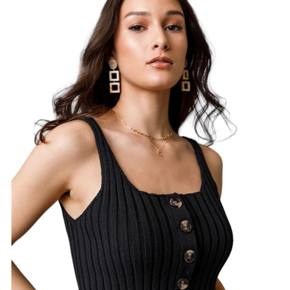 Francescas ALYA | Y2K size Large knit sweater top with buttons sleeveless 90's - Picture 4 of 12